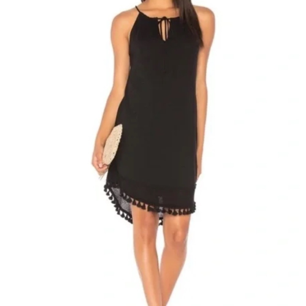 Michael Stars | Karla Tassel Knit Hem Halter Dress | Women’s Black Dress | NWOT